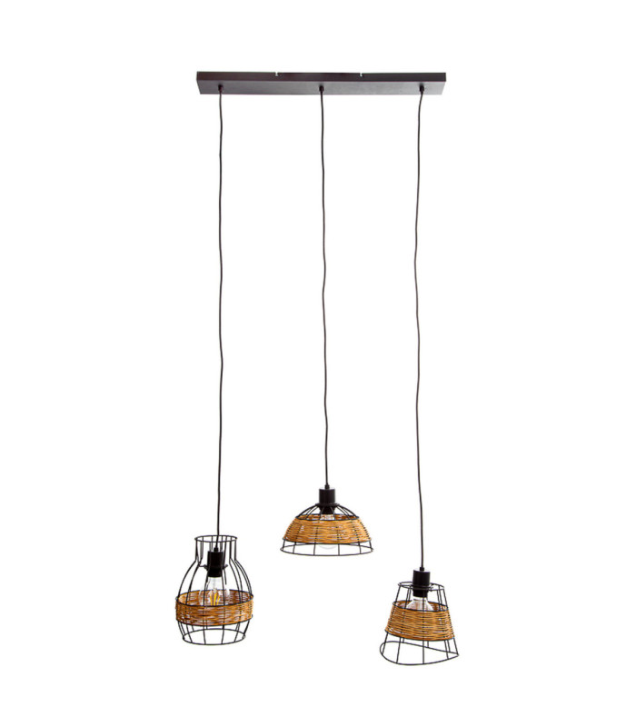 Tunis Bar Pendant Ceiling Light Black 4x E27
