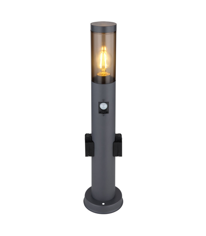 Eu Plug - Boston PIR
60cm Outdoor Bollard Anthracite 1x E27 with Integrated Socket-3