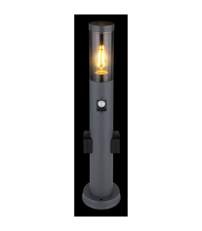 Eu Plug - Boston PIR
60cm Outdoor Bollard Anthracite 1x E27 with Integrated Socket-7