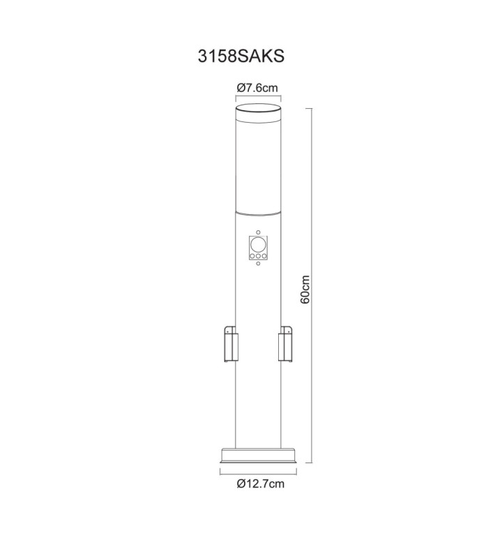 Eu Plug - Boston PIR
60cm Outdoor Bollard Anthracite 1x E27 with Integrated Socket-9