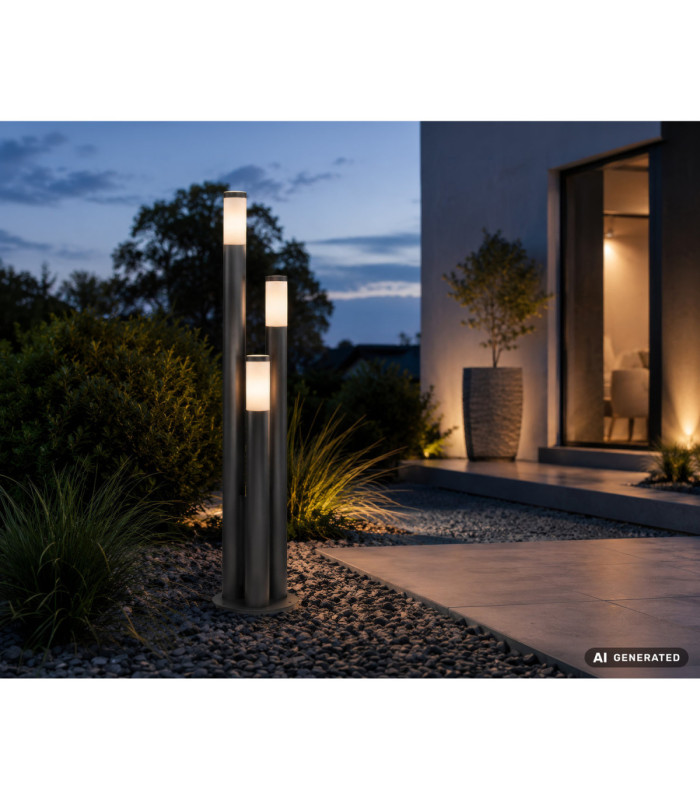 Boston 170cm Outdoor Bollard Anthracite 3x E27-4