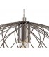 Elliptical Caged Spherical Ceiling Pendant, 1 x E27, Polished Nickel - 7