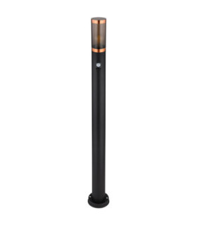 Boston PIR 110cm Outdoor Bollard Black 1x E27-2