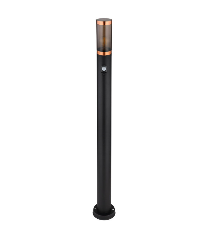 Boston PIR 110cm Outdoor Bollard Black 1x E27-2