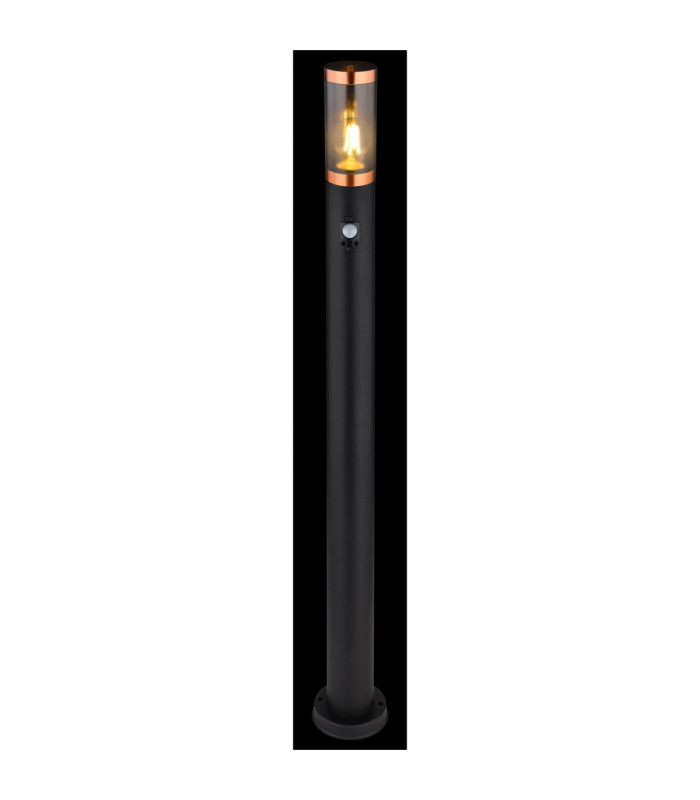 Boston PIR 110cm Outdoor Bollard Black 1x E27-4