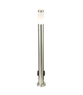 Eu Plug - Boston 110cm Outdoor Bollard Stainless Steel 1x E27 with Integrated Socket-1