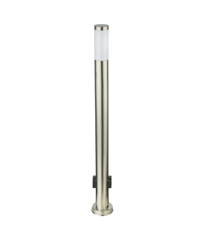 Eu Plug - Boston 110cm Outdoor Bollard Stainless Steel 1x E27 with Integrated Socket-2