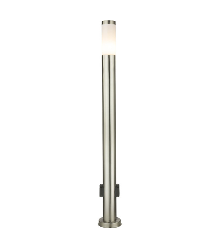 Eu Plug - Boston 110cm Outdoor Bollard Stainless Steel 1x E27 with Integrated Socket-3