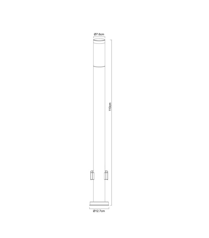 Eu Plug - Boston 110cm Outdoor Bollard Stainless Steel 1x E27 with Integrated Socket-12