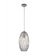 Curved Caged Cylinder Ceiling Pendant, 1 x E27, Polished Nickel - 1