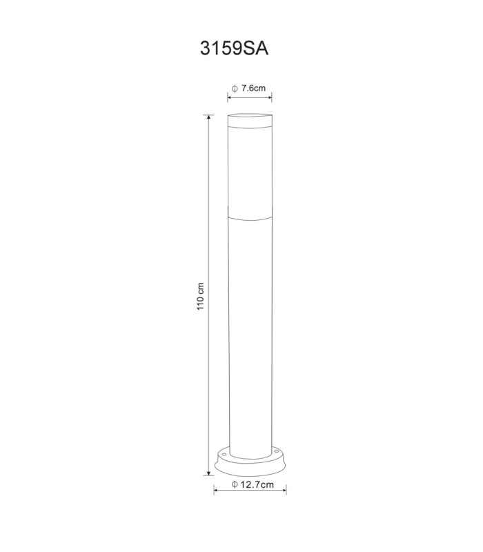 Boston 110cm Outdoor Bollard Anthracite 1x E27-6