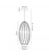 Curved Caged Cylinder Ceiling Pendant, 1 x E27, Polished Nickel - 2