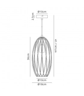 Curved Caged Cylinder Ceiling Pendant, 1 x E27, Polished Nickel - 2