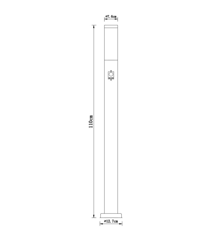 Boston PIR 110cm Outdoor Bollard  1x E27-13