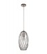Curved Caged Cylinder Ceiling Pendant, 1 x E27, Polished Nickel - 4
