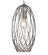 Curved Caged Cylinder Ceiling Pendant, 1 x E27, Polished Nickel - 6