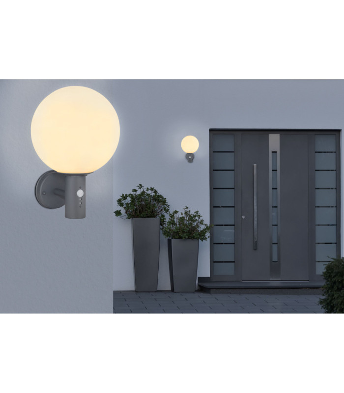 Ossy PIR Outdoor Globe Wall Lamp  1x E27-5