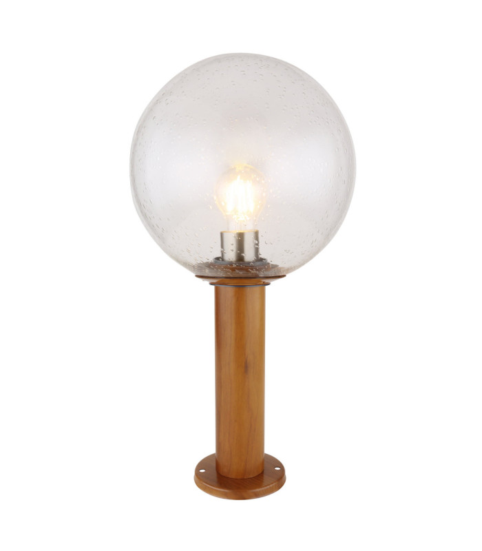 Ossy Outdoor Pedestal Light Wood Look 1x E27-1