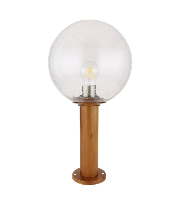Ossy Outdoor Pedestal Light Wood Look 1x E27-2