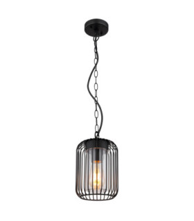 Nina Wire Frame Pendant Ceiling Light Matt Black 1x E27-1