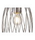 Curved Caged Cylinder Ceiling Pendant, 1 x E27, Polished Nickel - 9