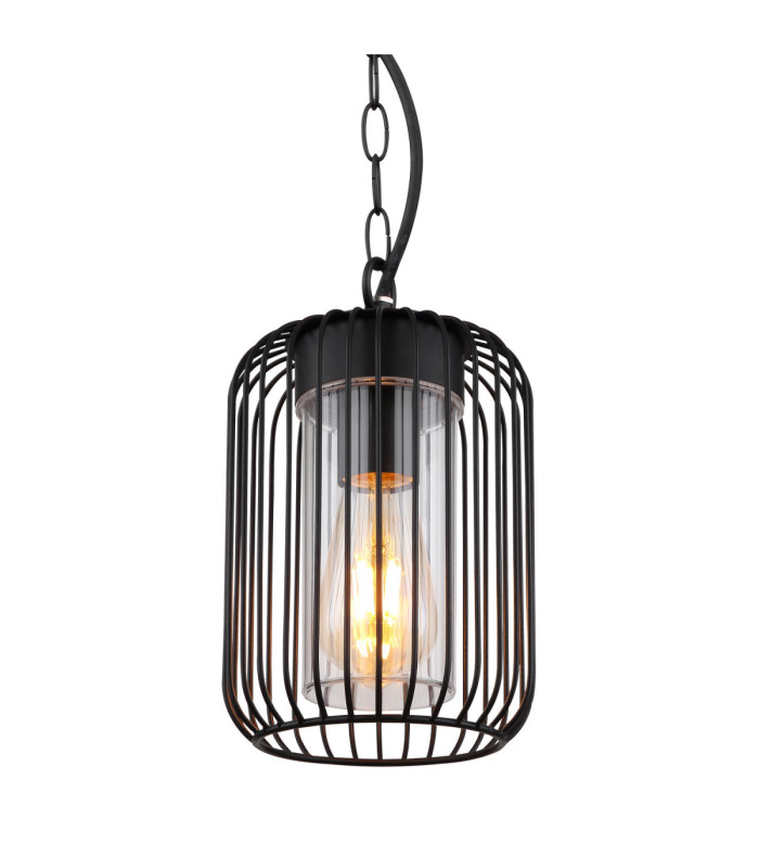 Nina Wire Frame Pendant Ceiling Light Matt Black 1x E27-3