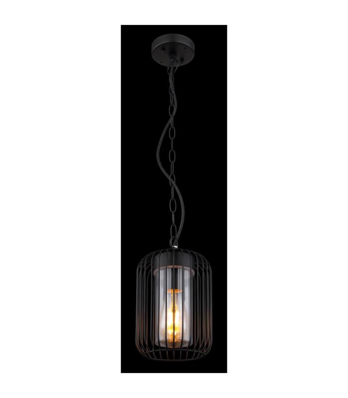 Nina Wire Frame Pendant Ceiling Light Matt Black 1x E27-4