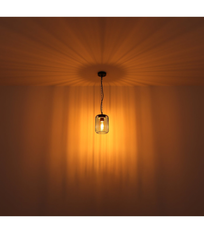 Nina Wire Frame Pendant Ceiling Light Matt Black 1x E27-5