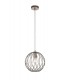Spherical Caged Ceiling Pendant, 1 x E27, Polished Nickel - 1