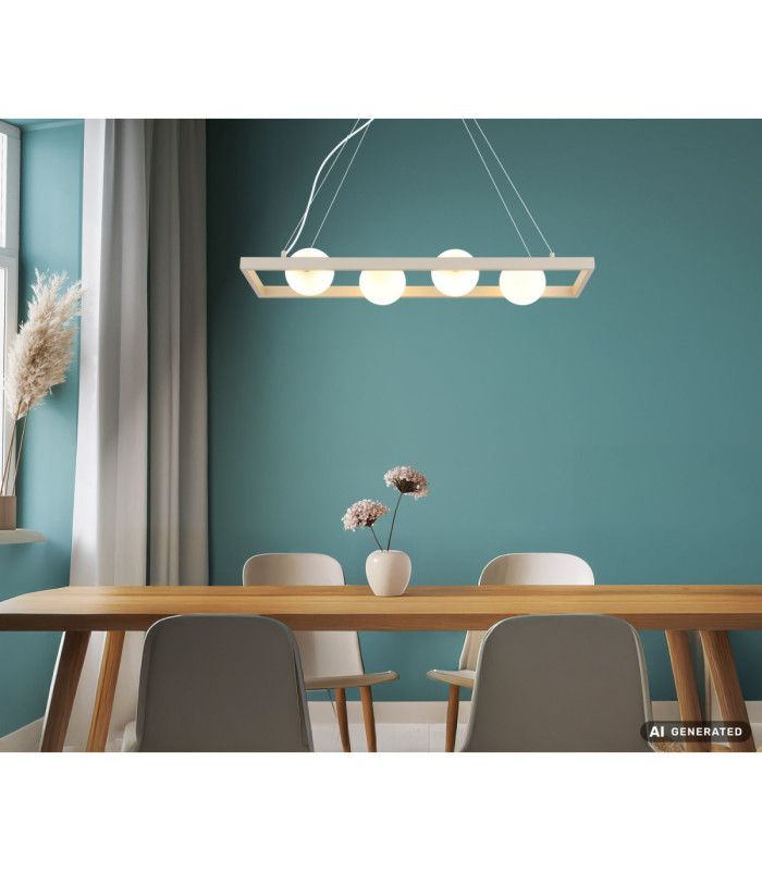 Nanda Bar Pendant Ceiling Light Matt Sand Colour  4x G9-6