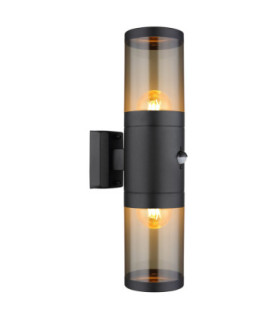 Xeloo Outdoor Up Down Wall Lamp Matt Black 2x E27-1