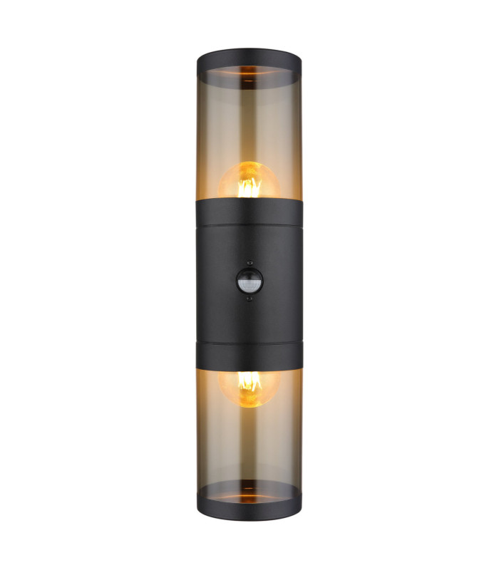 Xeloo Outdoor Up Down Wall Lamp Matt Black 2x E27-3