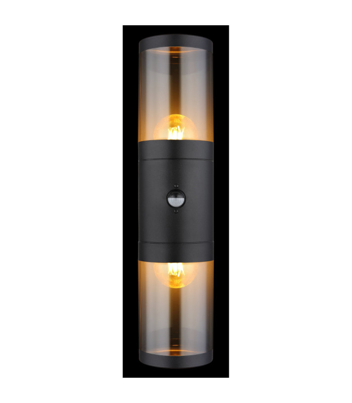 Xeloo Outdoor Up Down Wall Lamp Matt Black 2x E27-6