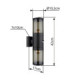Xeloo Outdoor Up Down Wall Lamp Matt Black 2x E27-8