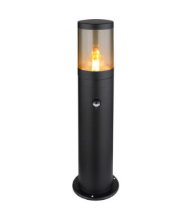 Xeloo PIR 50cm Outdoor Bollard Matt Black 1x E27-1