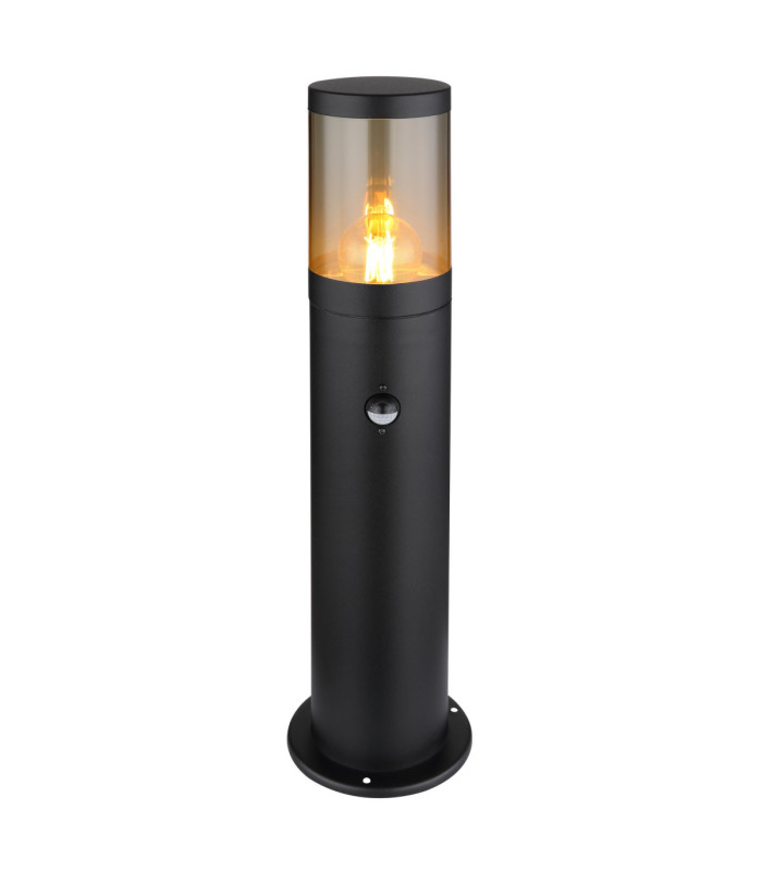 Xeloo PIR 50cm Outdoor Bollard Matt Black 1x E27-1