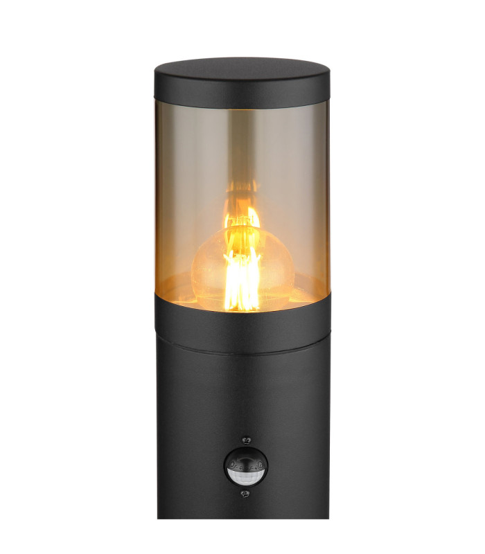 Xeloo PIR 50cm Outdoor Bollard Matt Black 1x E27-3