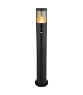 Xeloo PIR 80cm Outdoor Bollard Matt Black 1x E27-1