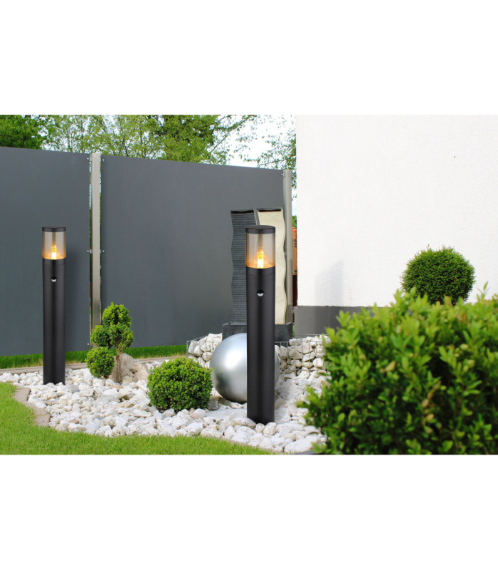Xeloo PIR 80cm Outdoor Bollard Matt Black 1x E27-5