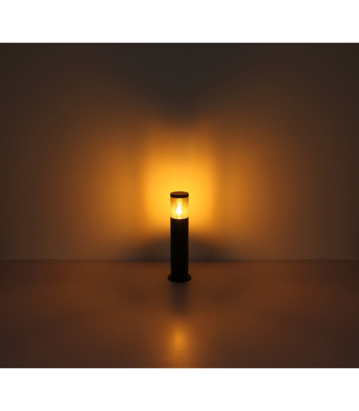 Xeloo 80cm Outdoor Bollard Matt Black 1x E27-5