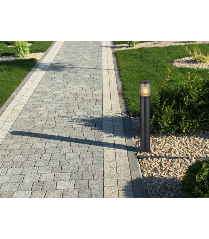 Xeloo 80cm Outdoor Bollard Matt Black 1x E27-8