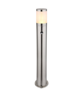 Xeloo 80cm Outdoor Bollard Silver Glossy 1x E27-1