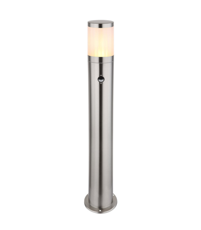 Xeloo 80cm Outdoor Bollard Silver Glossy 1x E27-1