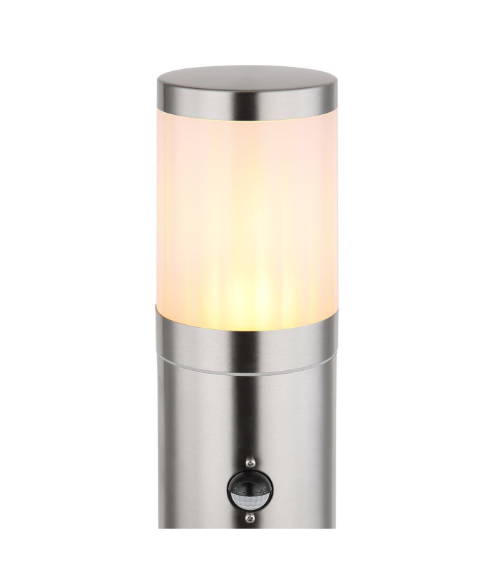Xeloo 80cm Outdoor Bollard Silver Glossy 1x E27-3