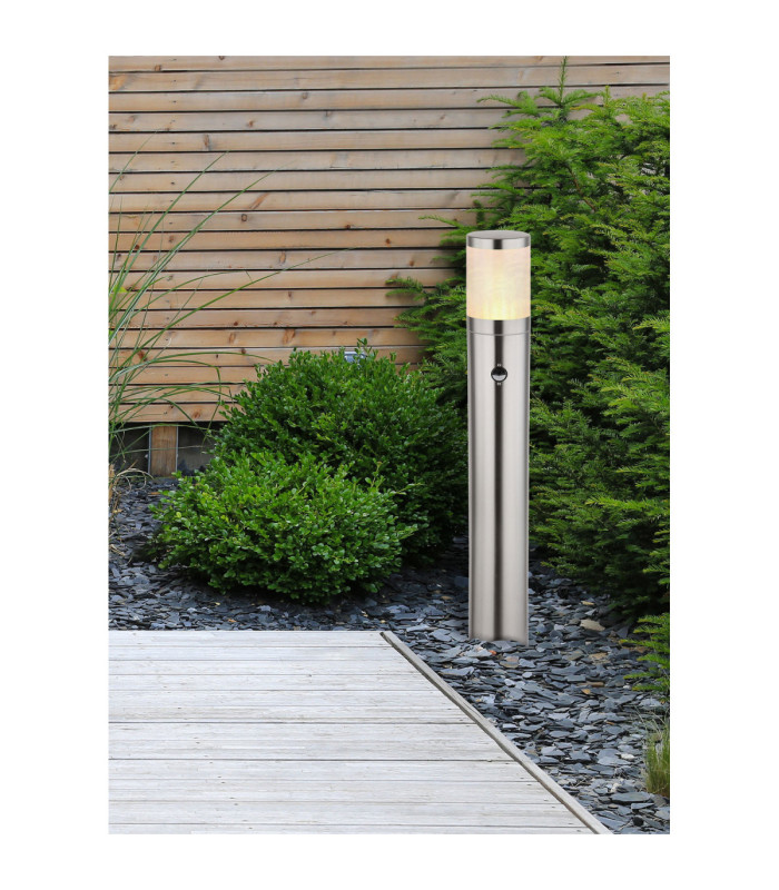 Xeloo 80cm Outdoor Bollard Silver Glossy 1x E27-4