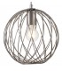 Spherical Caged Ceiling Pendant, 1 x E27, Polished Nickel - 6