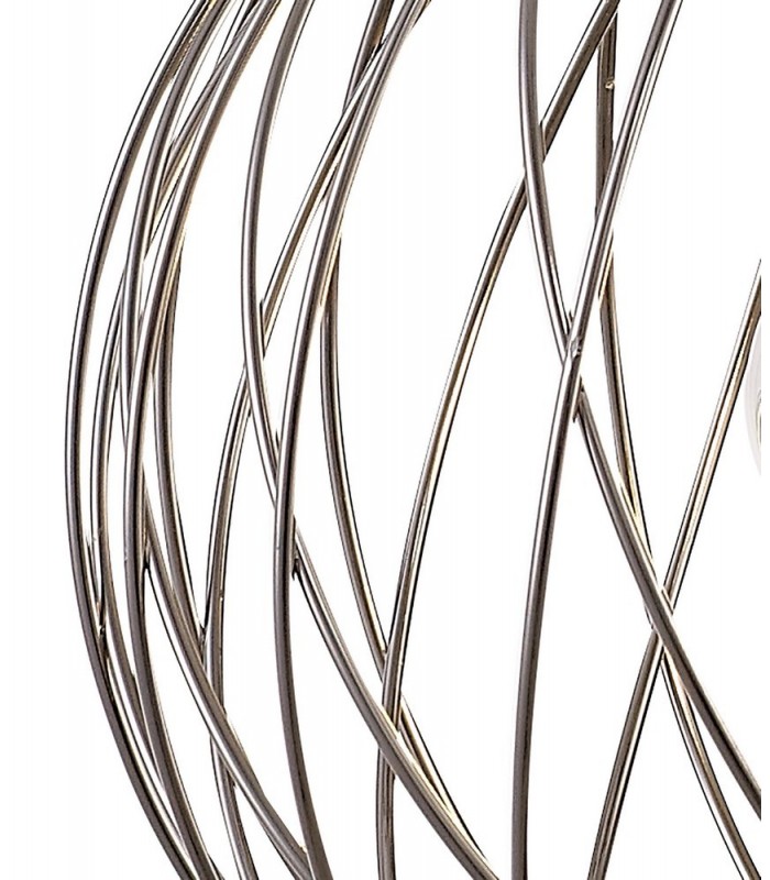 Spherical Caged Ceiling Pendant, 1 x E27, Polished Nickel - 9