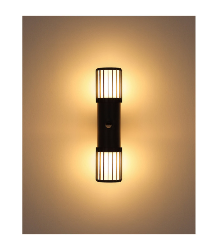Mervin PIR Outdoor Up Down Wall Lamp Matt Anthracite 2x E27-5