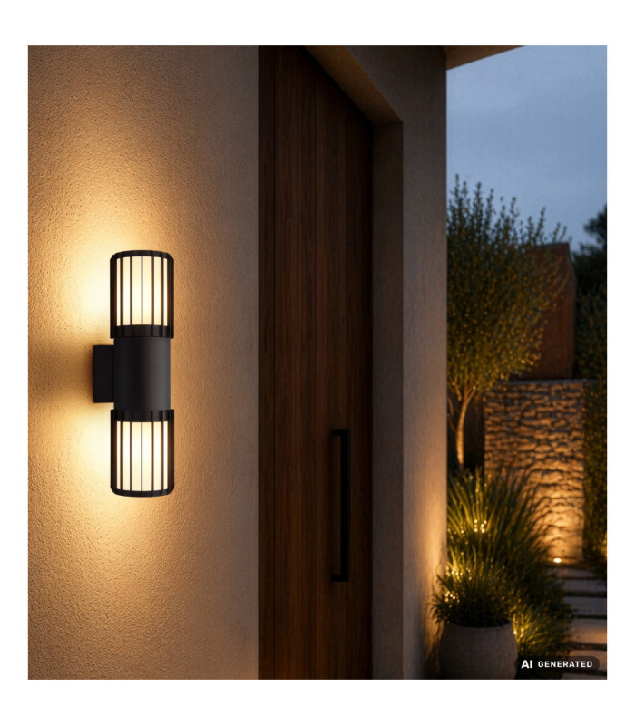 Mervin Outdoor Up Down Wall Lamp Matt Anthracite 2x E27-6