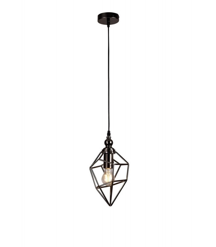 Small Caged Ceiling Pendant, 1 x E27, Black Nickel - 1